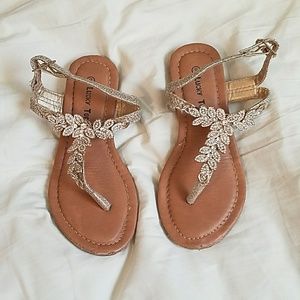 Gold flower sandals
